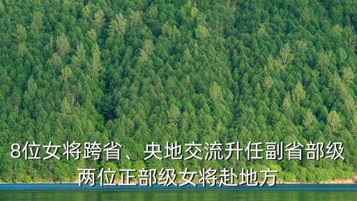 8位女將跨省、央地交流升任副省部級(jí)兩位正部級(jí)女將赴地方