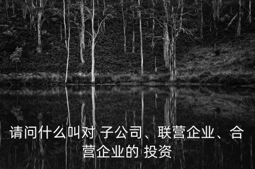 請問什么叫對 子公司、聯(lián)營企業(yè)、合營企業(yè)的 投資