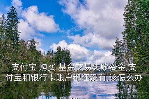 支付寶 購買 基金交易失敗資金,支付寶和銀行卡賬戶都還沒有,該怎么辦...