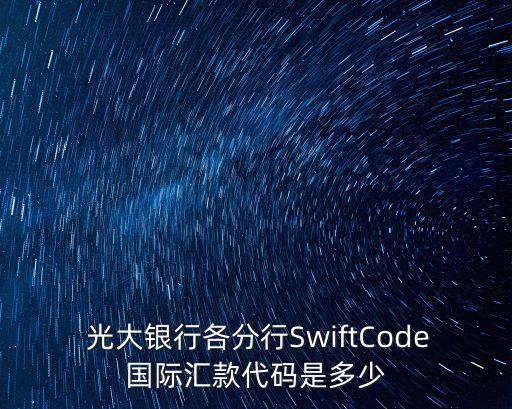  光大銀行各分行SwiftCode國(guó)際匯款代碼是多少