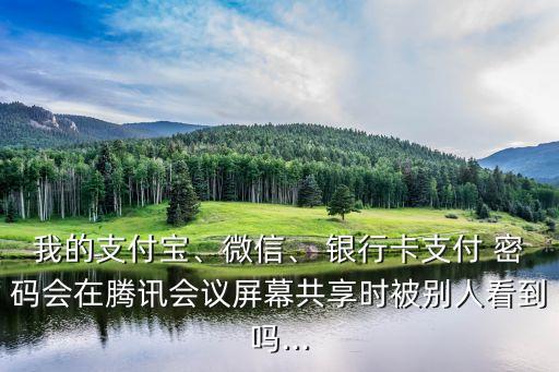 我的支付寶、微信、 銀行卡支付 密碼會(huì)在騰訊會(huì)議屏幕共享時(shí)被別人看到嗎...