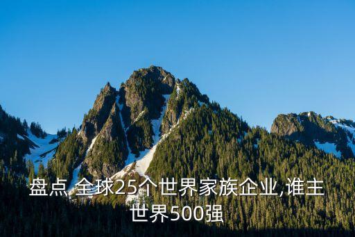 盤點 全球25個世界家族企業(yè),誰主世界500強(qiáng)