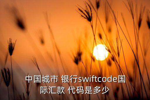 中國城市 銀行swiftcode國際匯款 代碼是多少