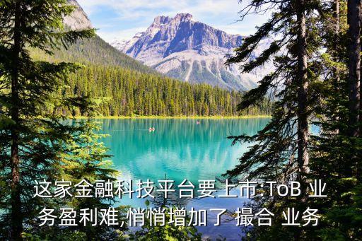 這家金融科技平臺(tái)要上市:ToB 業(yè)務(wù)盈利難,悄悄增加了 撮合 業(yè)務(wù)