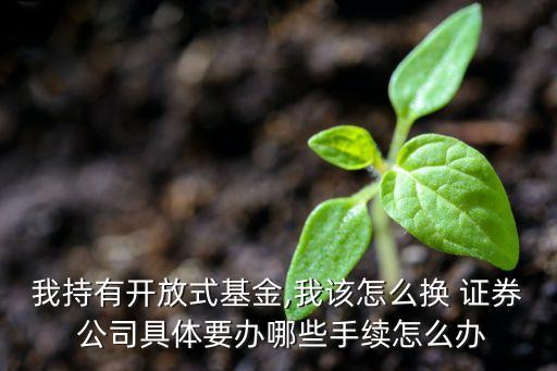 我持有開(kāi)放式基金,我該怎么換 證券 公司具體要辦哪些手續(xù)怎么辦