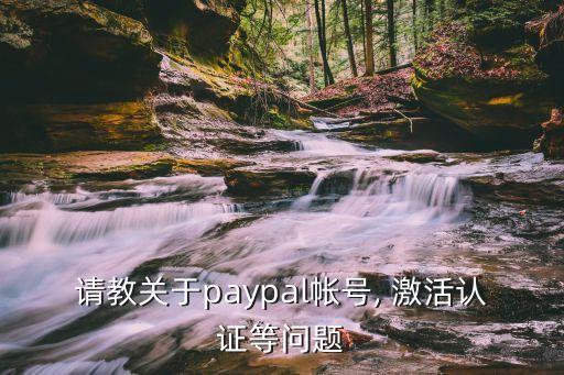 請(qǐng)教關(guān)于paypal帳號(hào), 激活認(rèn)證等問題