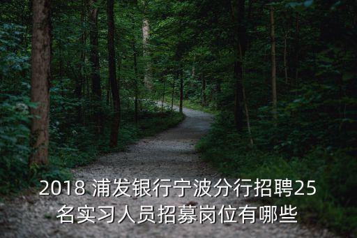 2018 浦發(fā)銀行寧波分行招聘25名實(shí)習(xí)人員招募崗位有哪些