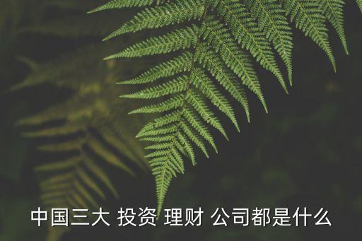 投資理財(cái)公司有哪些,常見的投資理財(cái)方式有哪些