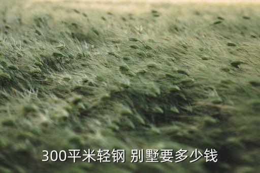 300平米輕鋼 別墅要多少錢