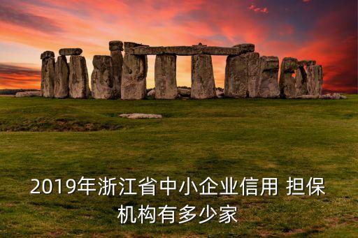 2019年浙江省中小企業(yè)信用 擔保機構有多少家