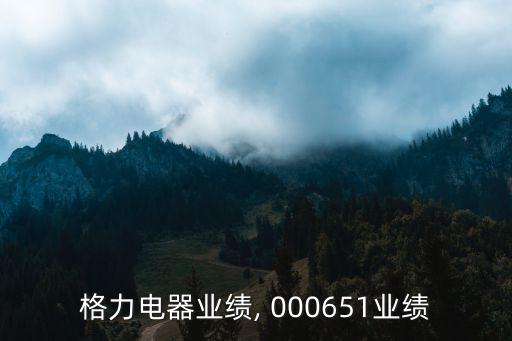 格力電器業(yè)績, 000651業(yè)績