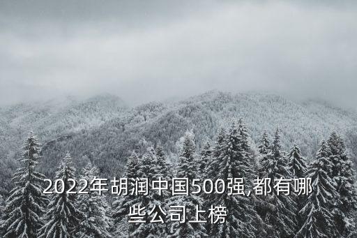 2022年胡潤中國500強,都有哪些公司上榜