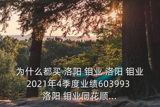 為什么都買 洛陽 鉬業(yè) 洛陽 鉬業(yè)2021年4季度業(yè)績(jī)603993 洛陽 鉬業(yè)同花順...