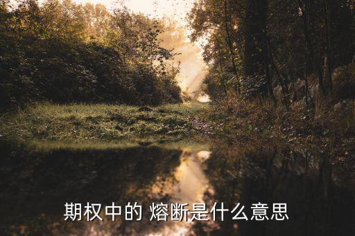 期權中的 熔斷是什么意思