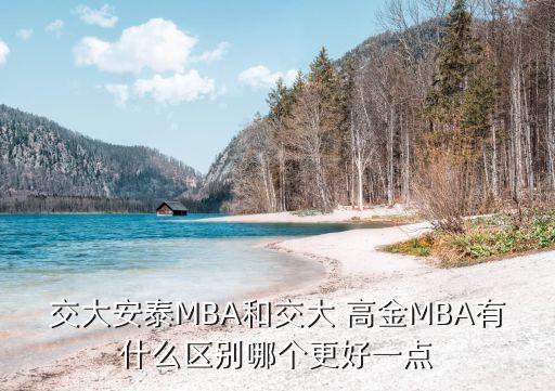 交大安泰MBA和交大 高金MBA有什么區(qū)別哪個更好一點