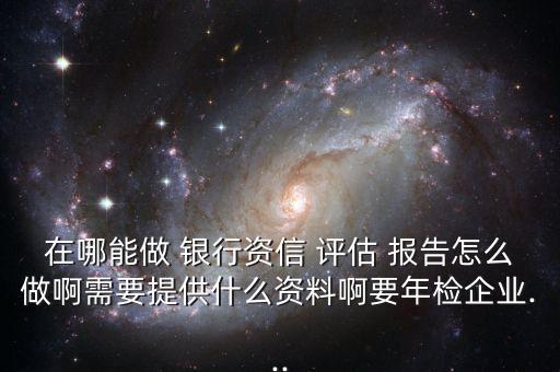 在哪能做 銀行資信 評估 報告怎么做啊需要提供什么資料啊要年檢企業(yè)...