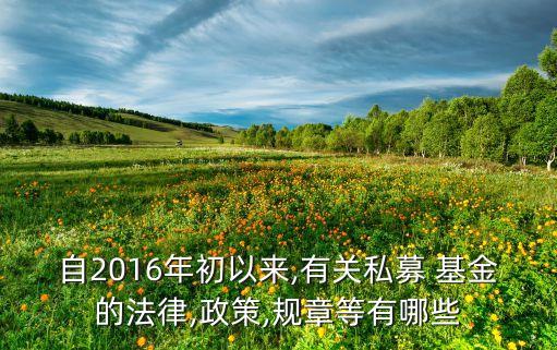 自2016年初以來(lái),有關(guān)私募 基金的法律,政策,規(guī)章等有哪些