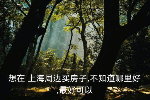 想在 上海周邊買(mǎi)房子,不知道哪里好,最好可以