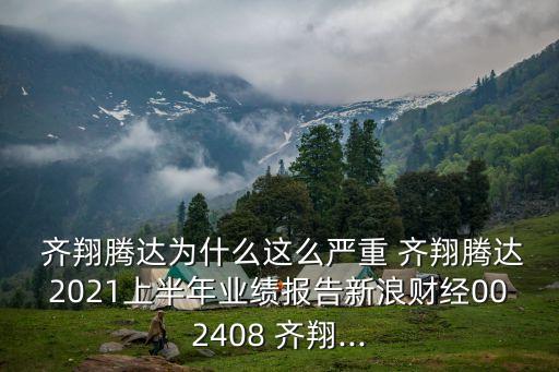  齊翔騰達為什么這么嚴(yán)重 齊翔騰達2021上半年業(yè)績報告新浪財經(jīng)002408 齊翔...