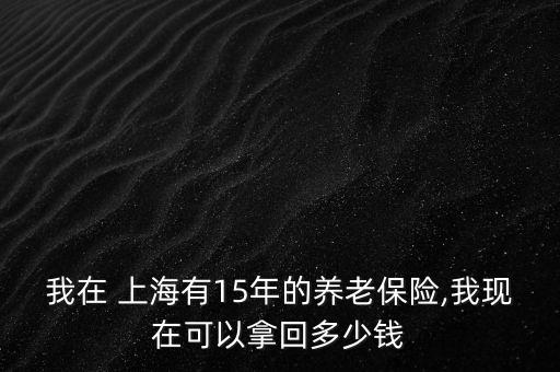 我在 上海有15年的養(yǎng)老保險,我現(xiàn)在可以拿回多少錢