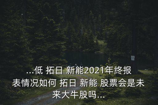 ...低 拓日 新能2021年終報表情況如何 拓日 新能 股票會是未來大牛股嗎...