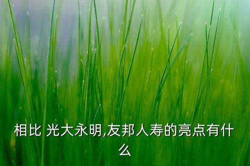 相比 光大永明,友邦人壽的亮點(diǎn)有什么