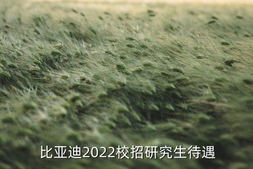  比亞迪2022校招研究生待遇