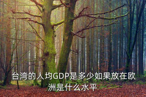  臺(tái)灣的人均GDP是多少如果放在歐洲是什么水平