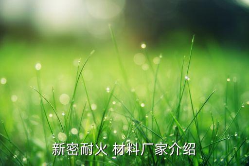 新密耐火 材料廠家介紹