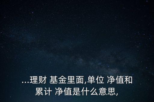 基金累積凈值是什么意思,基金凈值和持倉成本價是什么意思