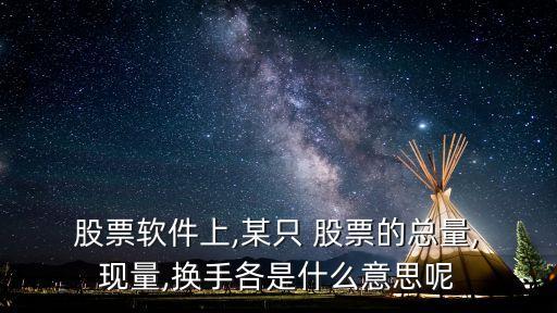  股票軟件上,某只 股票的總量, 現量,換手各是什么意思呢