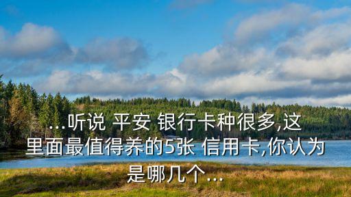 ...聽(tīng)說(shuō) 平安 銀行卡種很多,這里面最值得養(yǎng)的5張 信用卡,你認(rèn)為是哪幾個(gè)...