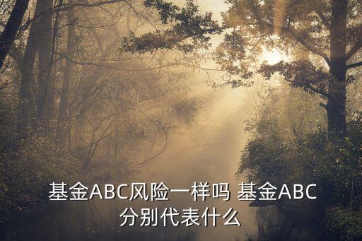  基金ABC風(fēng)險一樣嗎 基金ABC分別代表什么