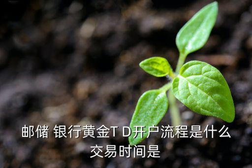 郵儲 銀行黃金T D開戶流程是什么交易時間是