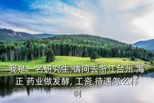 我是一名研究生,請(qǐng)問去浙江臺(tái)州 海正 藥業(yè)做發(fā)酵, 工資 待遇怎么樣啊