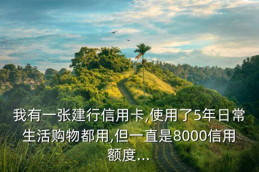 我有一張建行信用卡,使用了5年日常生活購(gòu)物都用,但一直是8000信用額度...