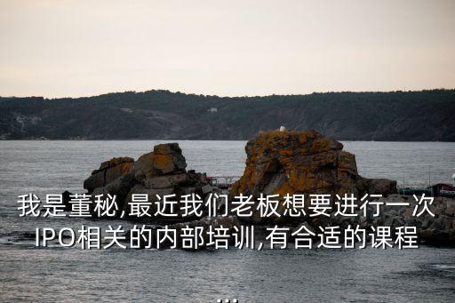 我是董秘,最近我們老板想要進行一次IPO相關的內(nèi)部培訓,有合適的課程...