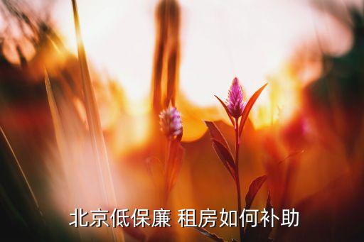  北京低保廉 租房如何補(bǔ)助