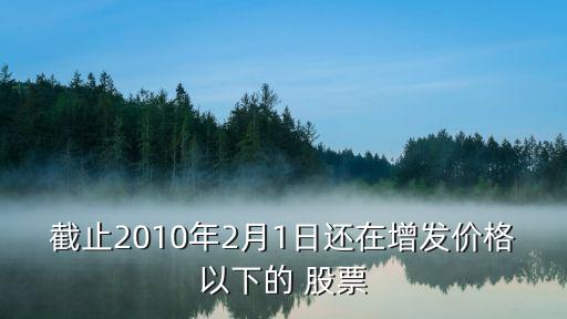 截止2010年2月1日還在增發(fā)價(jià)格以下的 股票