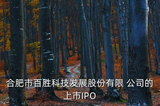 合肥市百勝科技發(fā)展股份有限 公司的上市IPO