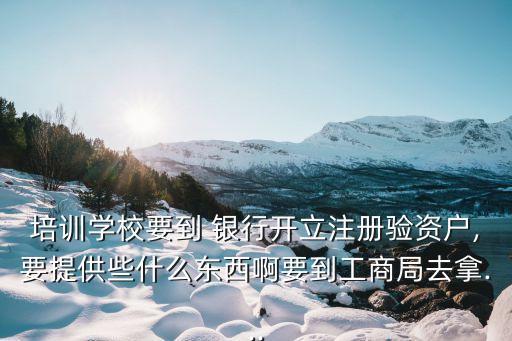 培訓學校要到 銀行開立注冊驗資戶,要提供些什么東西啊要到工商局去拿...