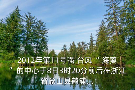 2012年第11號強(qiáng) 臺風(fēng)“ 海葵”的中心于8日3時20分前后在浙江省象山縣鶴浦...