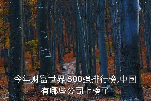 今年財(cái)富世界 500強(qiáng)排行榜,中國(guó)有哪些公司上榜了