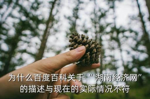 為什么百度百科關(guān)于“ 湖南經(jīng)濟網(wǎng)”的描述與現(xiàn)在的實際情況不符