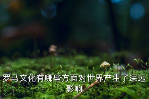 羅馬文化有哪些方面對世界產(chǎn)生了深遠影響