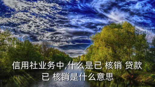 信用社業(yè)務(wù)中,什么是已 核銷(xiāo) 貸款已 核銷(xiāo)是什么意思