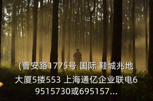 (曹安路1775號 國際 鞋城兆地大廈5摟553 上海通億企業(yè)聯電69515730或695157...