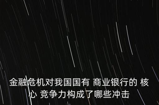 金融危機對我國國有 商業(yè)銀行的 核心 競爭力構(gòu)成了哪些沖擊