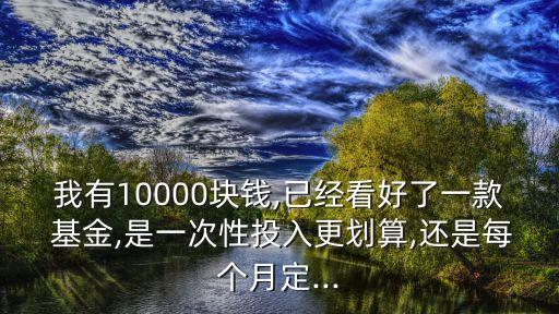 我有10000塊錢,已經看好了一款 基金,是一次性投入更劃算,還是每個月定...