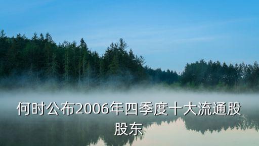 何時公布2006年四季度十大流通股股東